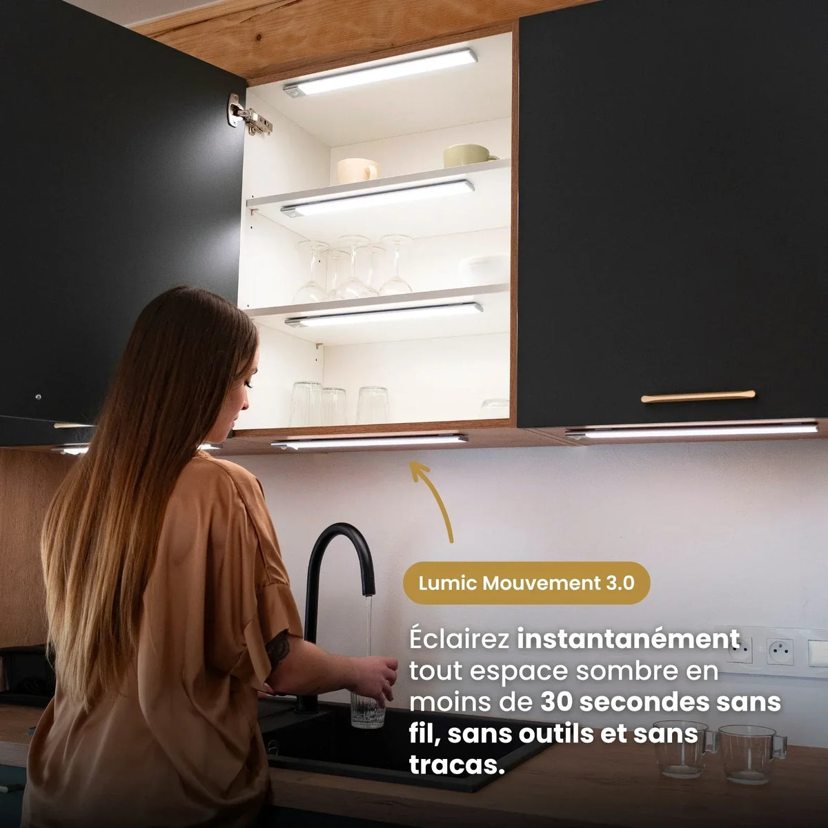 Réglette LED installée