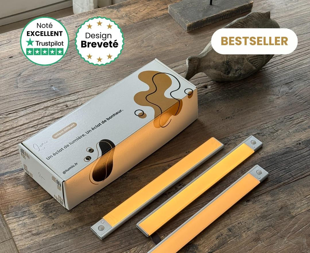 Réglette LED sans fil dans sa boîte